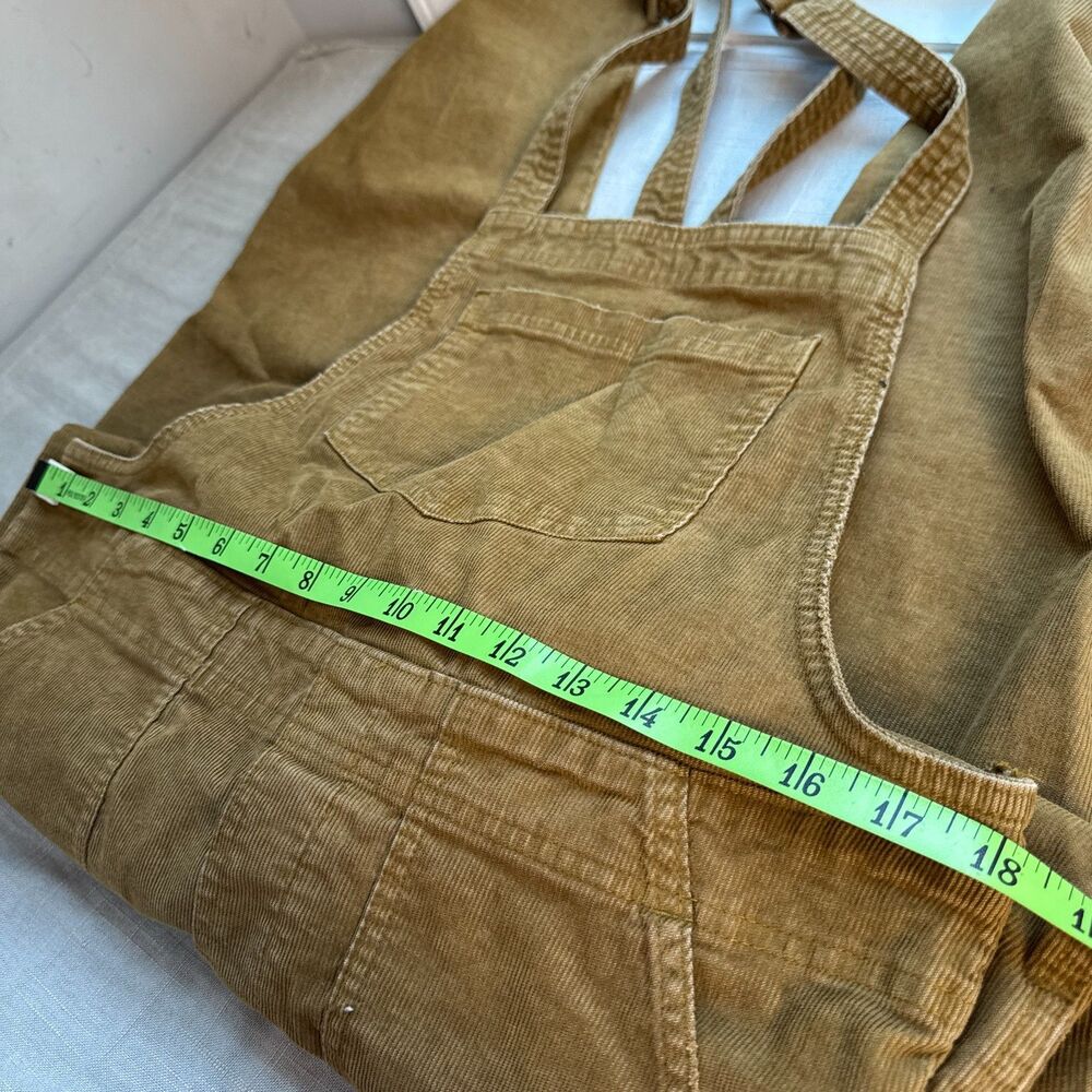 Aerie Women's Medium Brown Corduroy Overalls Adjustable Straps Fall Raw Hem - Picture 4 of 11